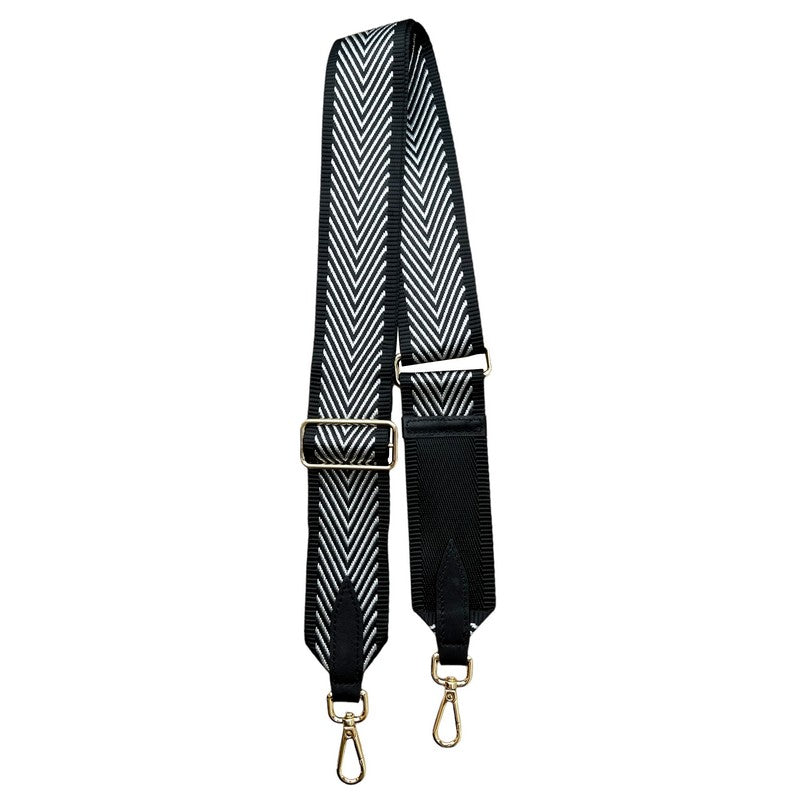 Wide Bag Strap Silver Chevrons full