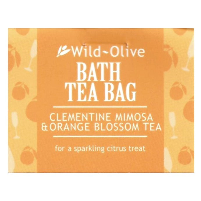 Wild-Olive Bath Tea Bags Clementine Mimosa front