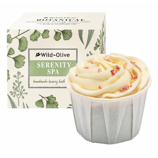 Wild-Olive Luxury Bath Melt Serenity Spa Boxed front