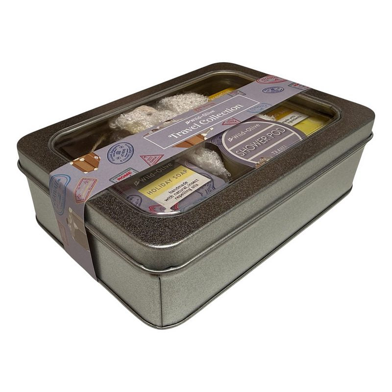 Wild-Olive Travel Collection Gift Tin side