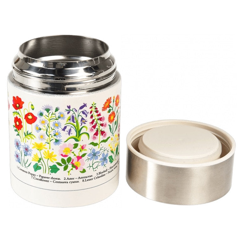 Wild Flowers Stainless Steel Food Flask 29673 open