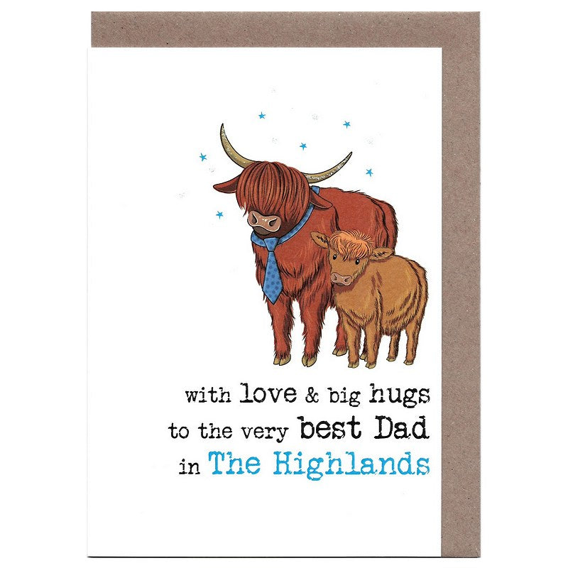 With Love & Big Hugs Best Dad in the Highlands Card front