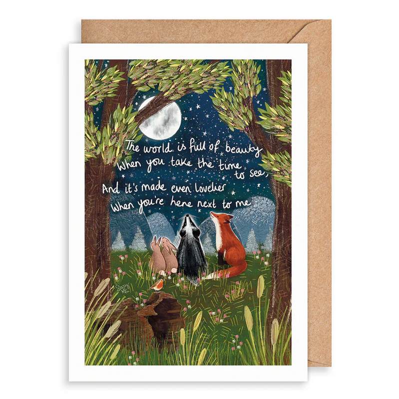 World Full Of Beauty Fox and Friends Card FX05 front