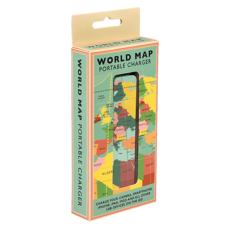 World Map USB Portable Charger 26719 boxed