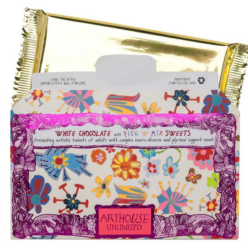 Yellow Daffodil White Chocolate Bar Pic'n' Mix open