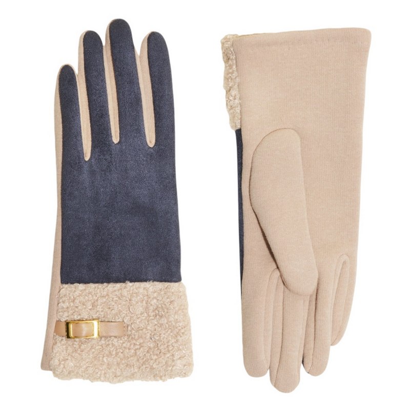 Powder Designs Audrey Faux Suede Gloves Denim AUD1 main