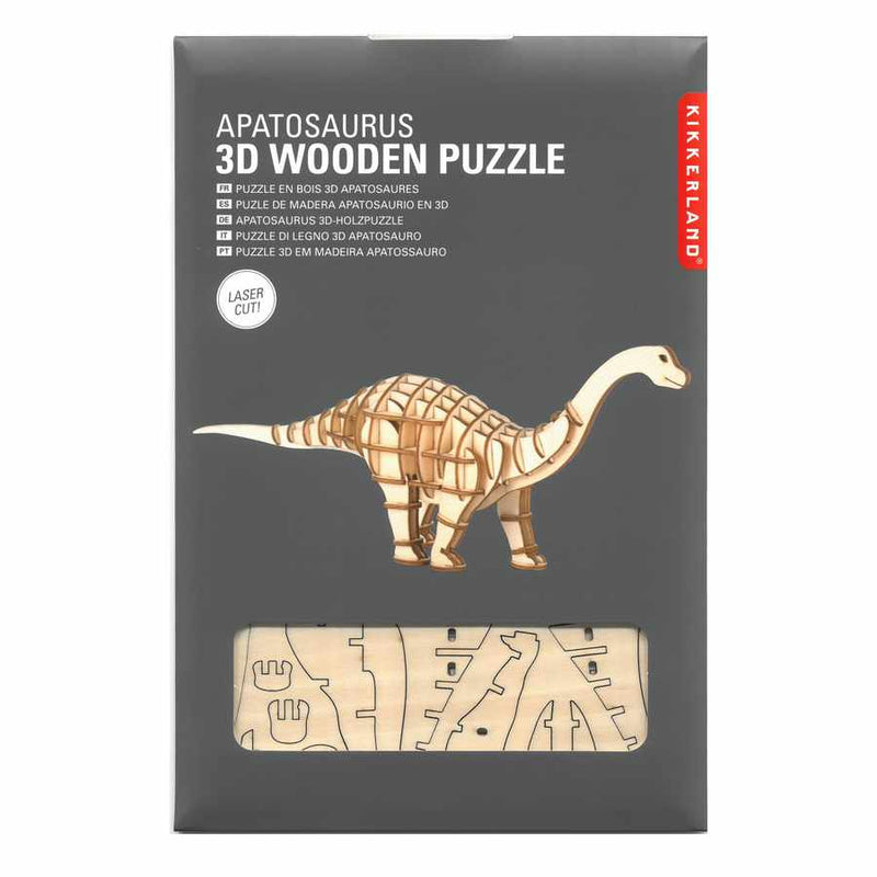 3D Wooden Puzzle Apatosaurus in package
