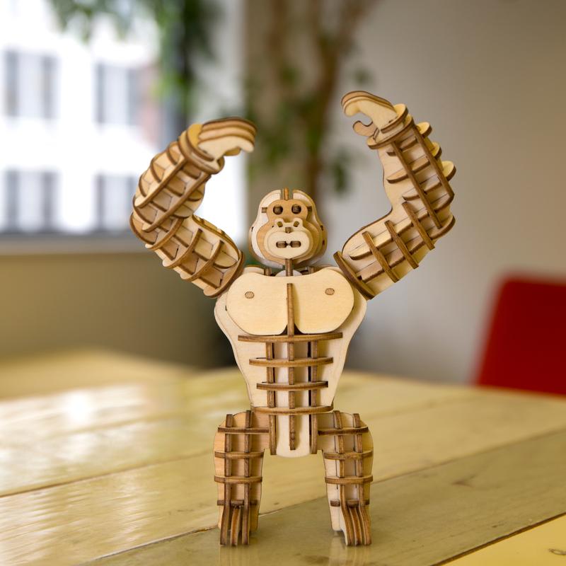 3D Wooden Puzzle Gorilla in home