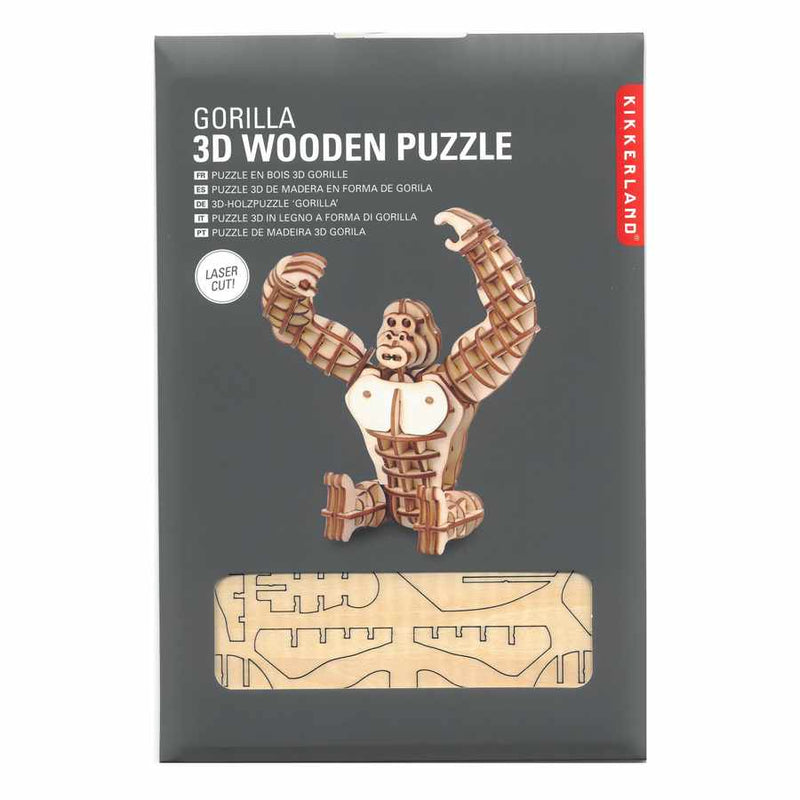 3D Wooden Puzzle Gorilla in package