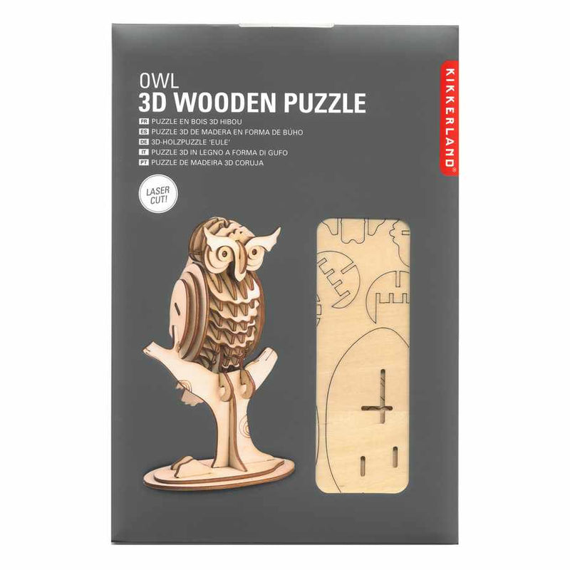 3D Wooden Puzzle Owl in package