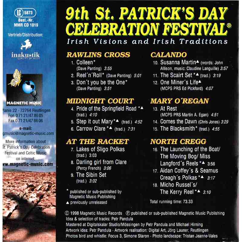 9th St Patrcks Day Celebration Festival MMRCD1019 CD back