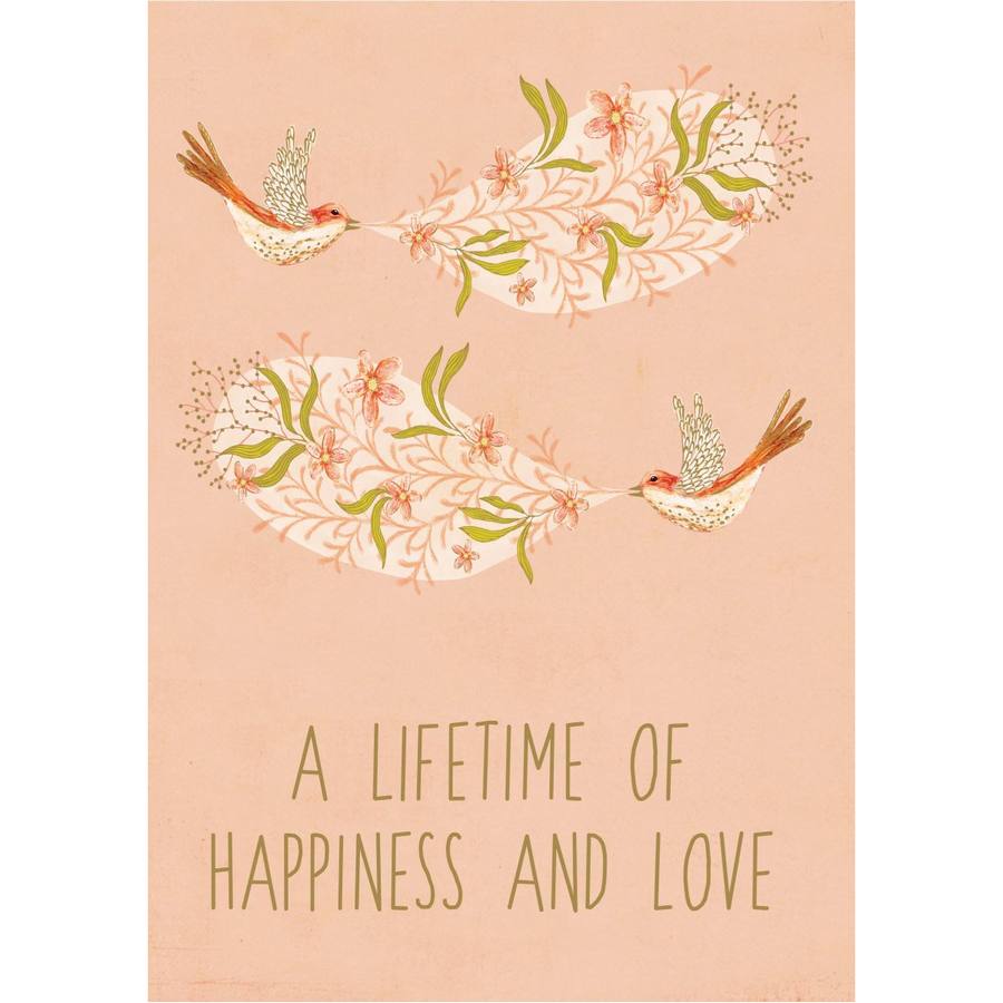 A Lifetime Of Happiness & Love Wedding Card GC2148 front