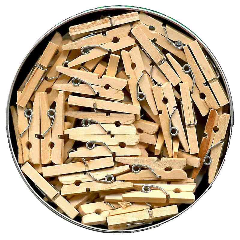 A Tin Of Handy Mini Pegs open