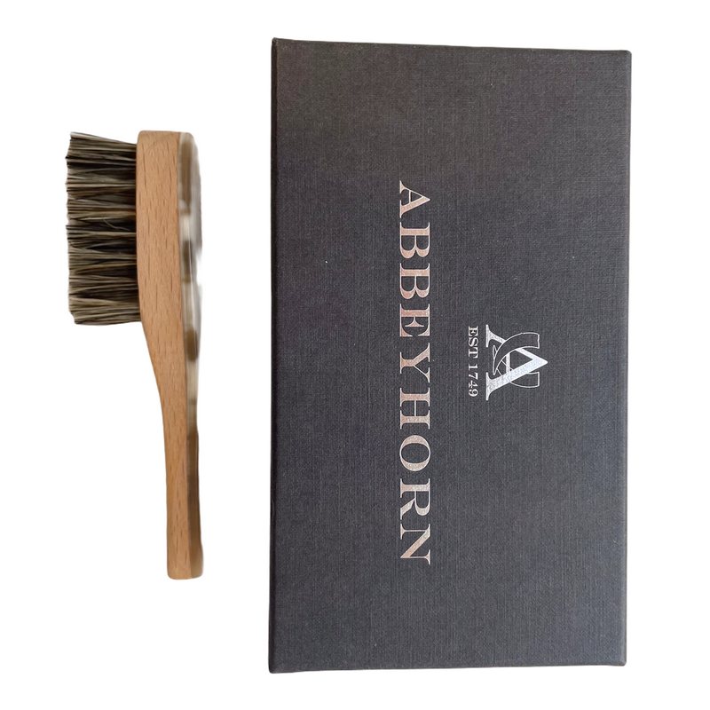 Abbeyhorn Beard Brush Horn & Beech Wood Handle with box