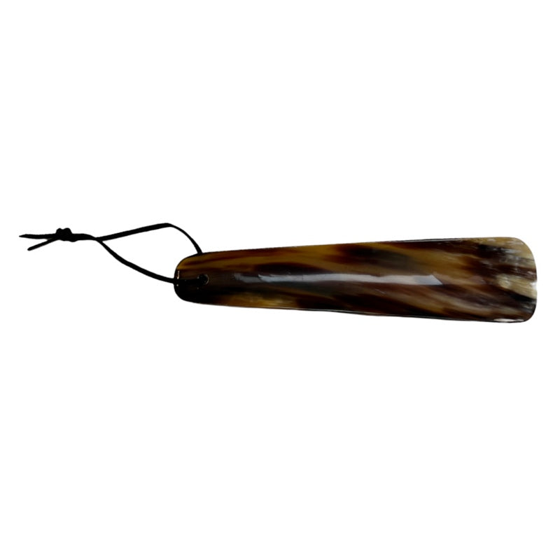 Abbeyhorn Horn Flat Shoehorn with Thong dark front