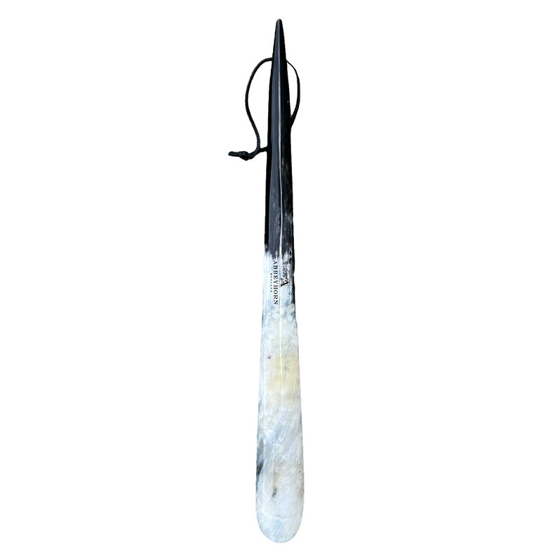 Abbeyhorn Horn Premium Shoehorn with Tip End black and white back