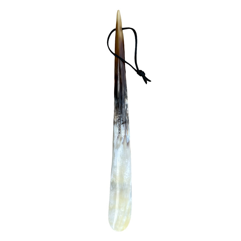 Abbeyhorn Horn Shoehorn with Tip End black and white back