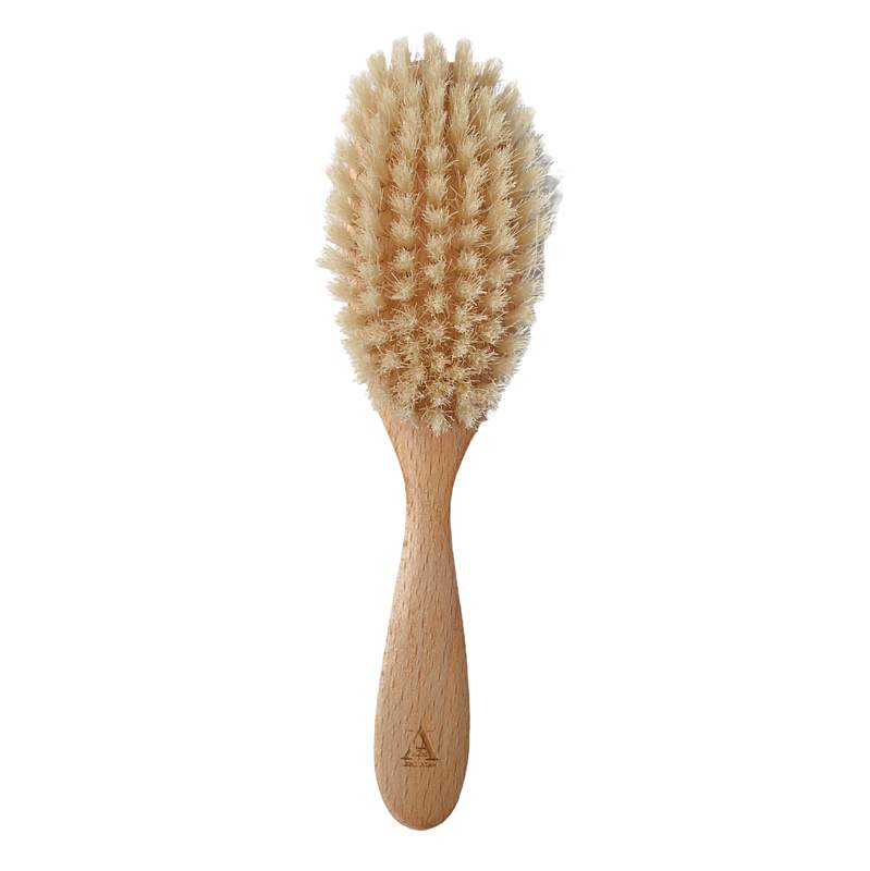Abbeyhorn Oxhorn-backed Natural Bristle Hair Brush bristles