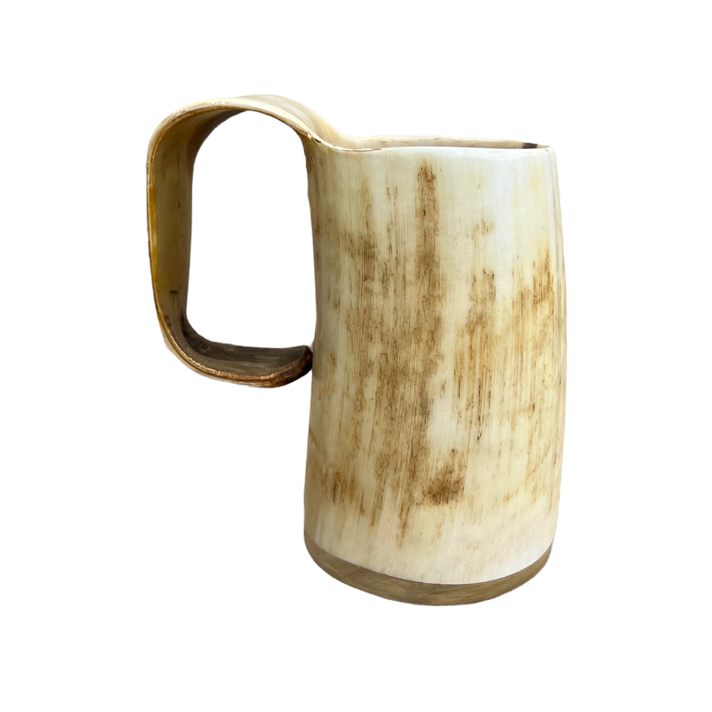 Abbeyhorn Soldiers Rough Oxhorn Mug Small Pale back