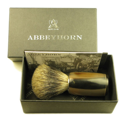 Abbeyhorn Oxhorn & Badger Bristle Shaving Brush in box