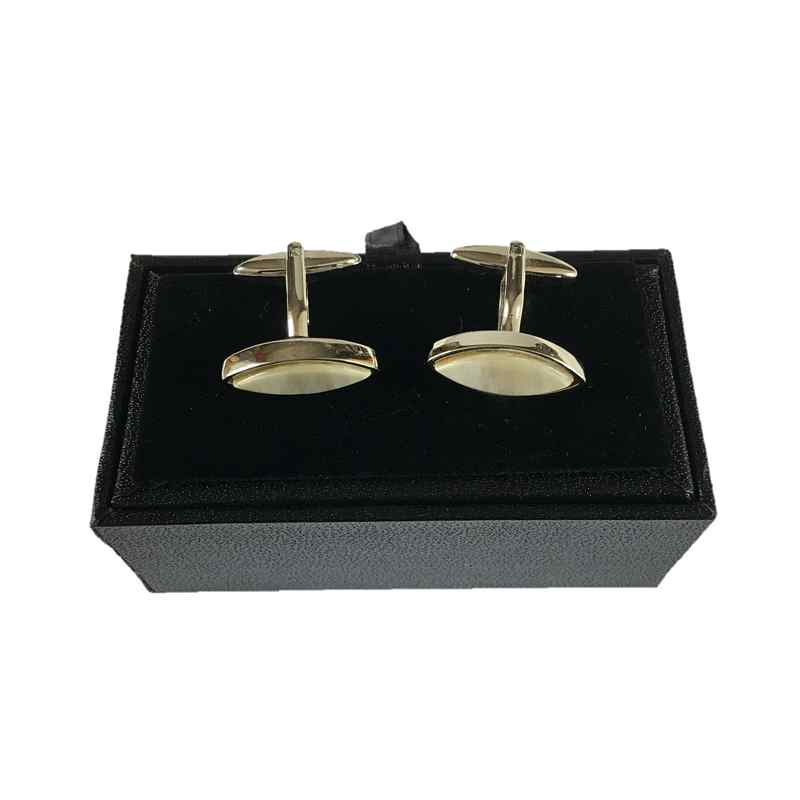 Abbeyhorn Oxhorn Cufflinks Marquise in box