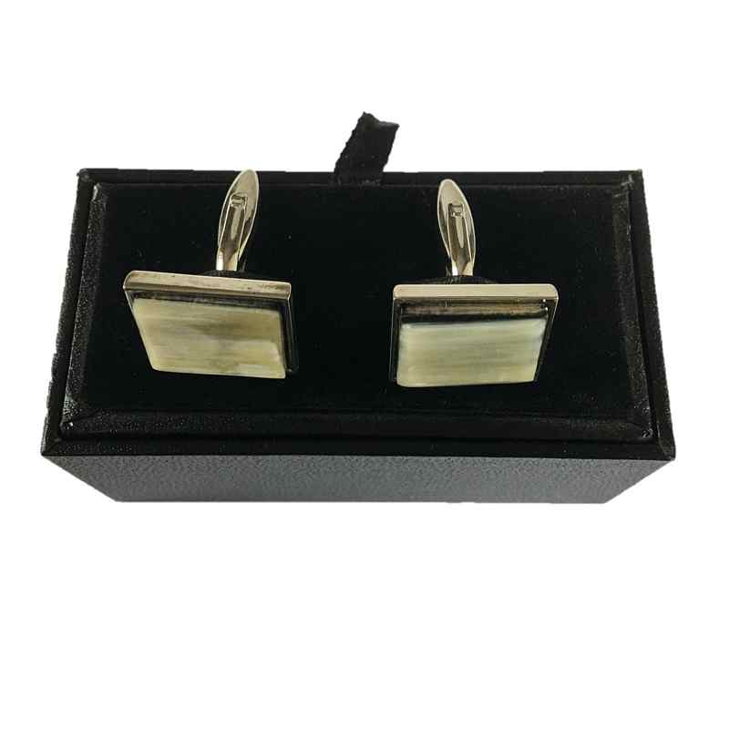 Abbeyhorn Oxhorn Cufflinks Square in box