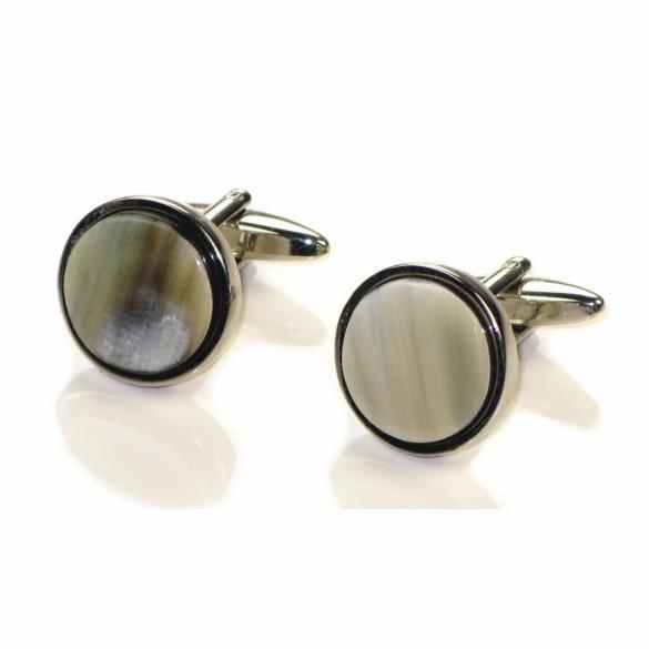 Abbeyhorn Oxhorn Cufflinks Round