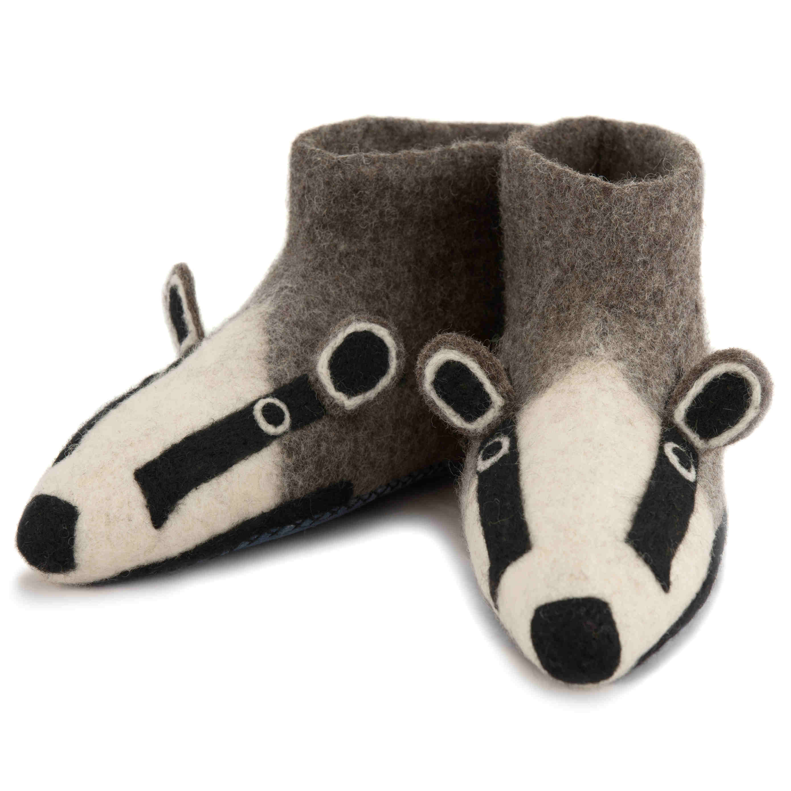 Adult Slippers Billie The Badger - Front