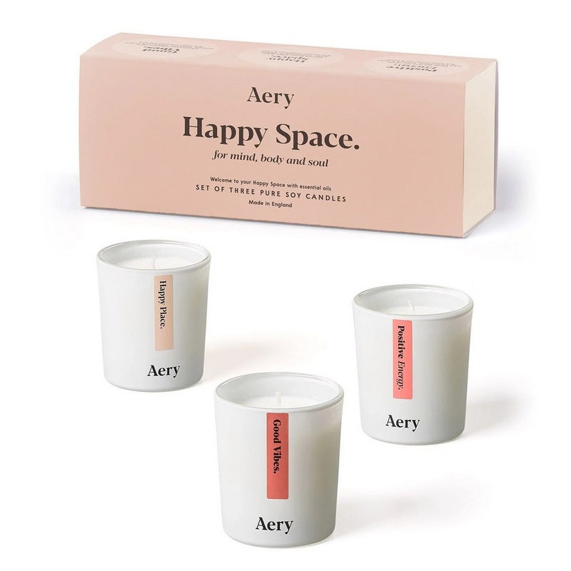 Aery Aromatherapy Gift Set of 3 Candles Happy Space AE0031 main