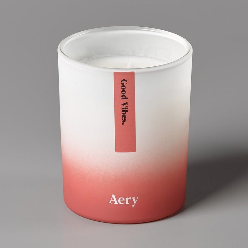 Aery Aromatherapy Scented Candle Good Vibes AE0005 on grey