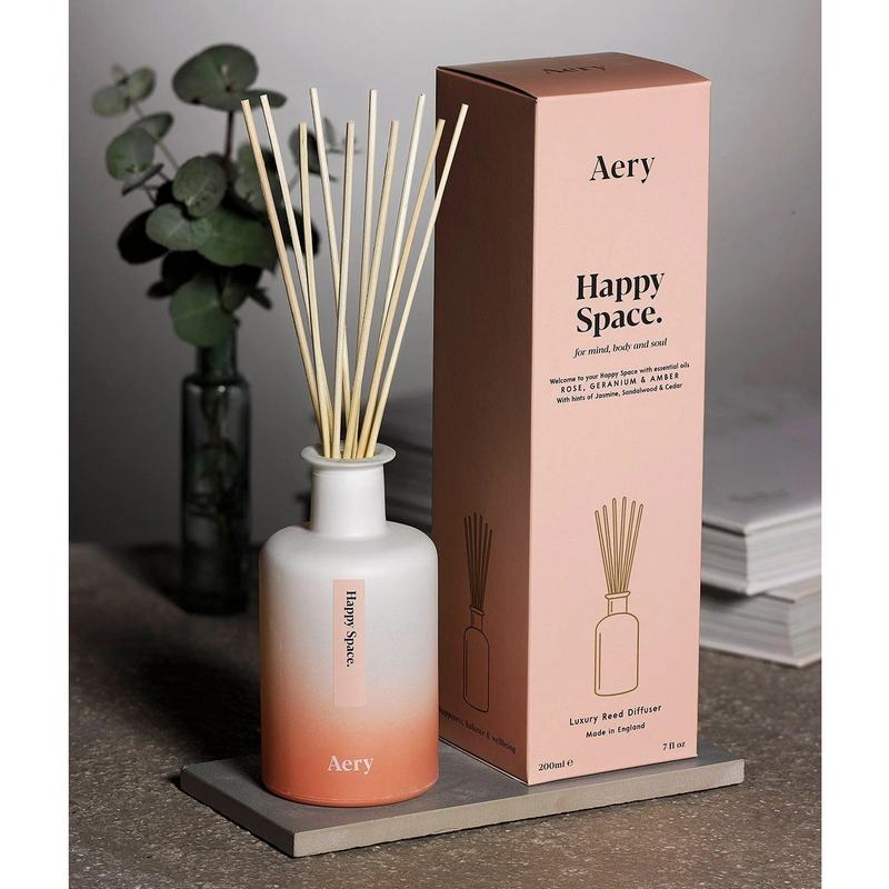 Aery Living Happy Space Rose Geranium & Amber Reed Diffuser AE0026 in use