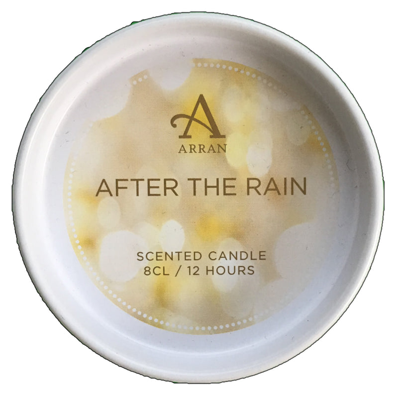 Arran Aromatics After The Rain Scented Candle 8cl tin lid