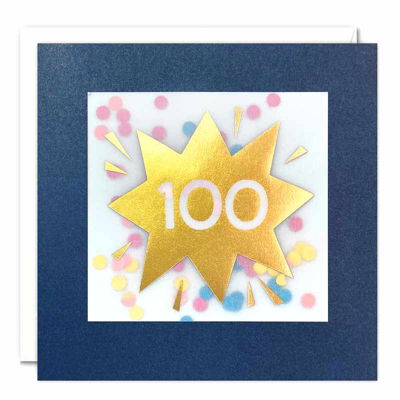 Age 100 Star Paper Shakies Birthday Card PP3764 front