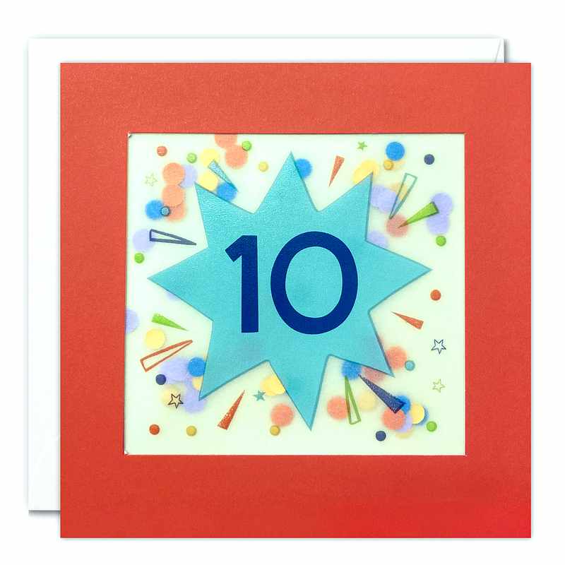Age 10 Star Paper Shakies Birthday Card PP3774 front