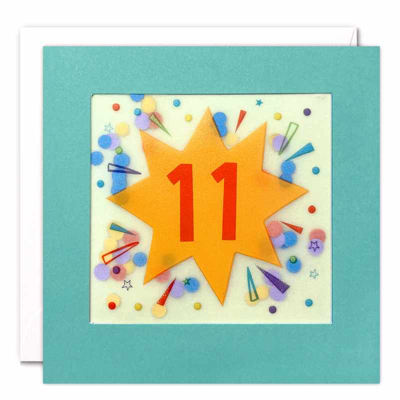 Age 11 Star Paper Shakies Birthday Card PP3775 front