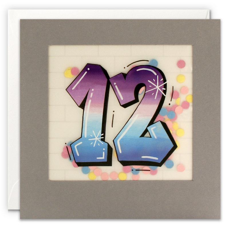 Age 12 Graffiti Paper Shakies Birthday Card PP3419 front