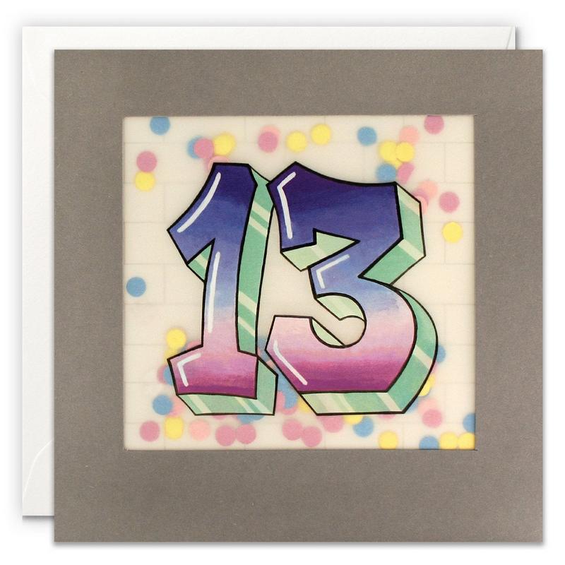 Age 13 Graffiti Paper Shakies Birthday Card PP3420 front