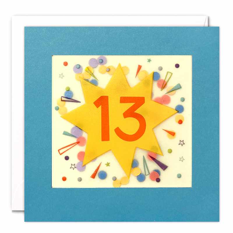Age 13 Star Paper Shakies Birthday Card PP3777 front