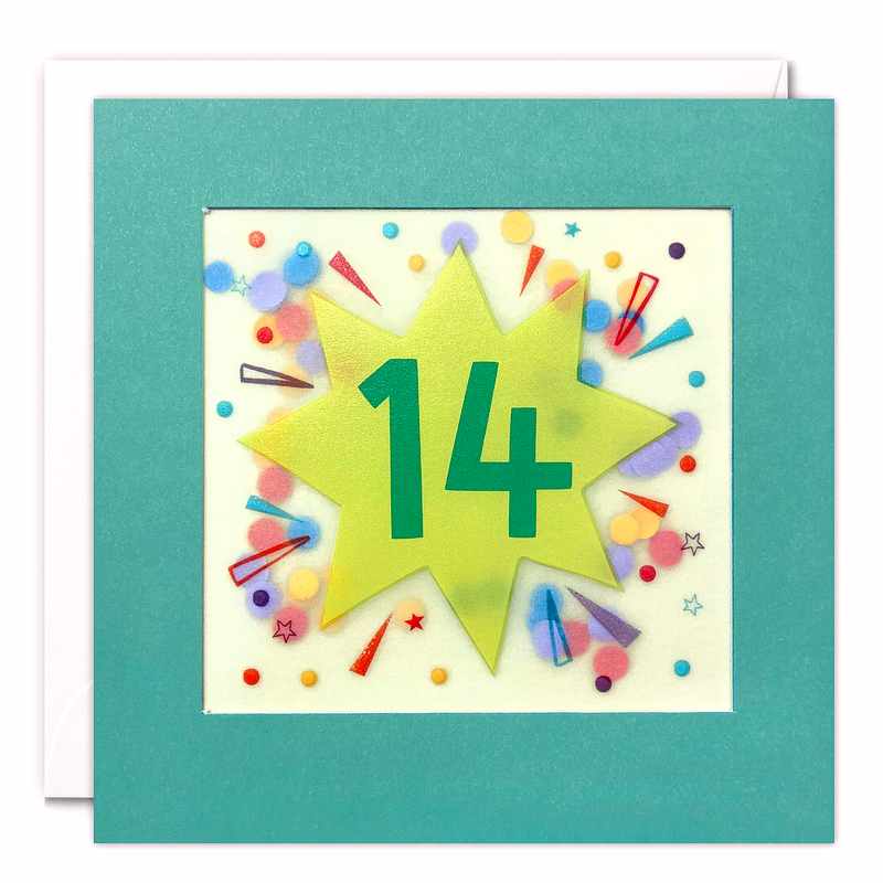 Age 14 Star Paper Shakies Birthday Card PP3778 front