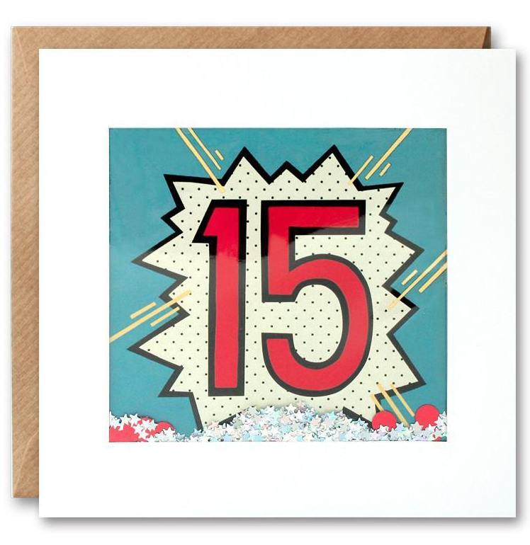 Age 15 Kapow Shakies Birthday Card PK2497