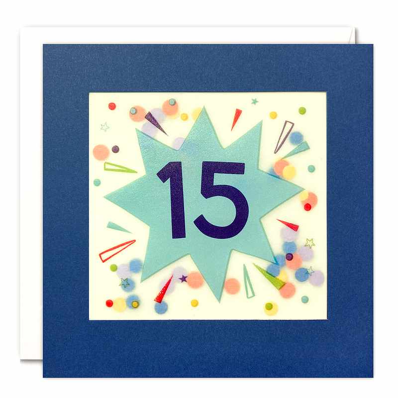 Age 15 Star Paper Shakies Birthday Card PP3779 front