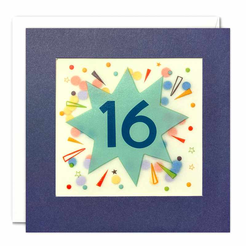 Age 16 Star Paper Shakies Birthday Card PP3780 front