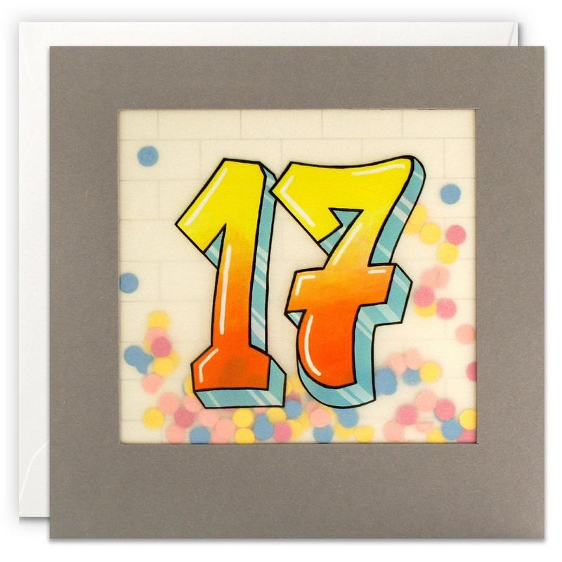 Age 17 Graffiti Paper Shakies Birthday Card PP3424 front