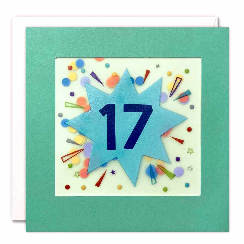 Age 17 Star Paper Shakies Birthday Card PP3781 front
