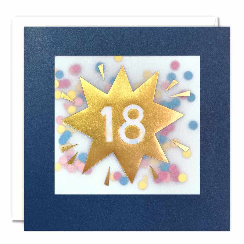Age 18 Star Paper Shakies Birthday Card PP3755 front