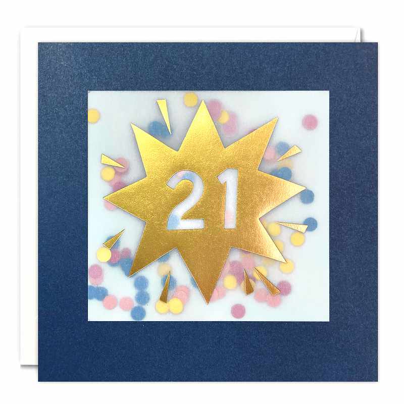 Age 21 Star Paper Shakies Birthday Card PP3756 front