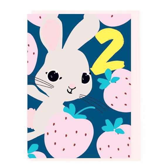 Age 2 Sweet Bunny Card - Birthday Girl