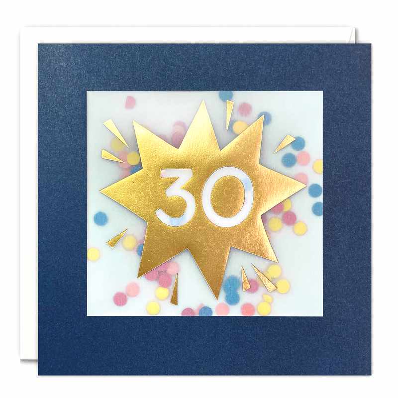 Age 30 Star Paper Shakies Birthday Card PP3757 front