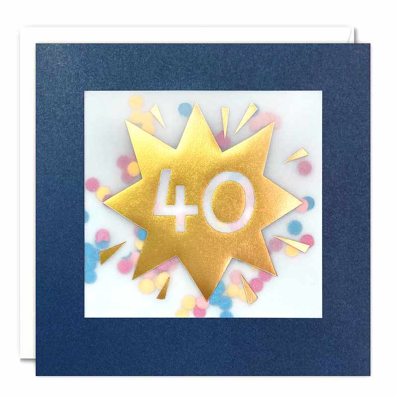 Age 40 Star Paper Shakies Birthday Card PP3758 front