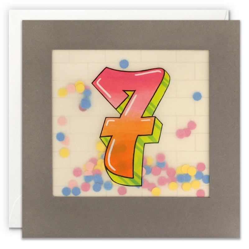 Age 7 Graffiti Paper Shakies Birthday Card PP3414 front